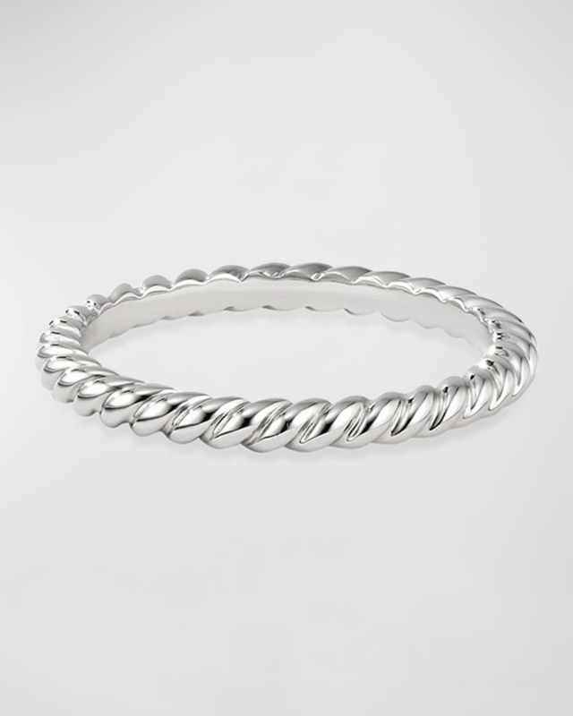 DY Cable Band Ring in Platinum, 2mm